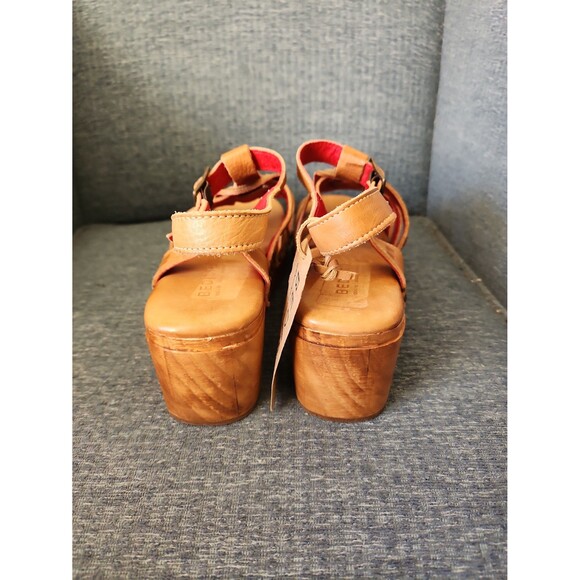 Bed Stu "Fabiola" Brown Leather Platform Wedge Sandals Size 10 NWT - Picture 4 of 10